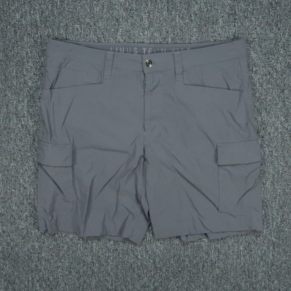 Linus Tech Tips Shorts Mens 36 Gray Cargo Pockets Stretch Athletic